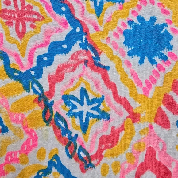 Fresh Produce Shirt Womens 3X Tunic Long Sleeve Colorful Cotton Geometric Artsy - Picture 3 of 12